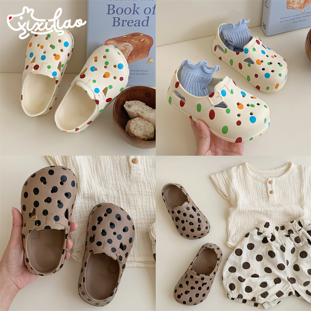 Cute Polka Dot Children's Toe Cap Sandals - Image 2